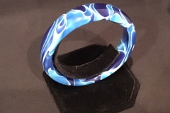 Dark & Light Blue & White Swirls Acrylic Bracelet