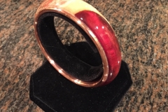 Red Resin & Maple Burl Bangle Bracelet