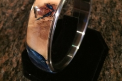 Maple Burl & Blue Resin Bangle Bracelet