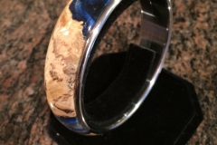 Blue Resins & Maple Burl Bangle Bracelet